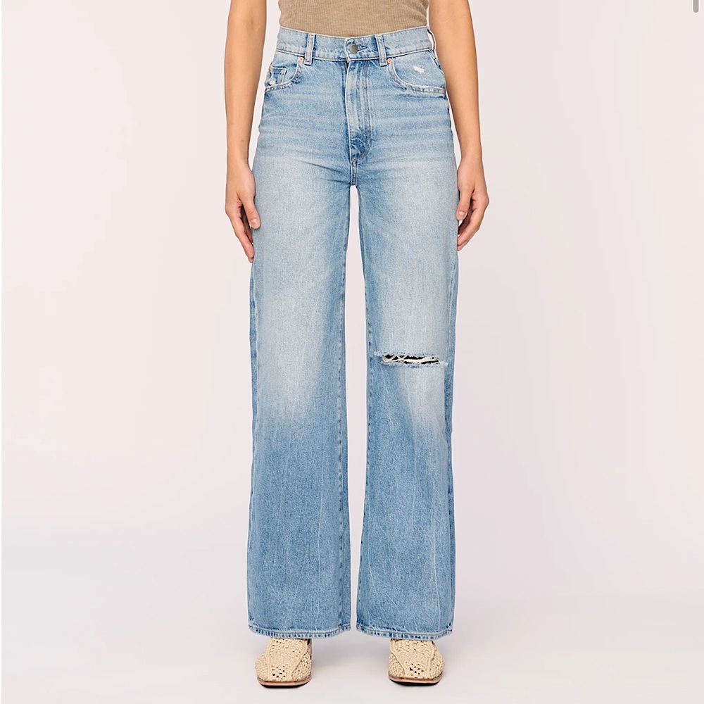 D1961 Hepburn Wide Leg High Rise Vintage 32" Jeans, Size 26 NEW